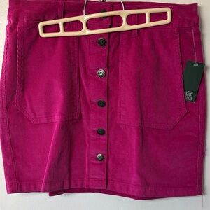 wild fable Magenta Corduroy Button-Front Mini Skirt